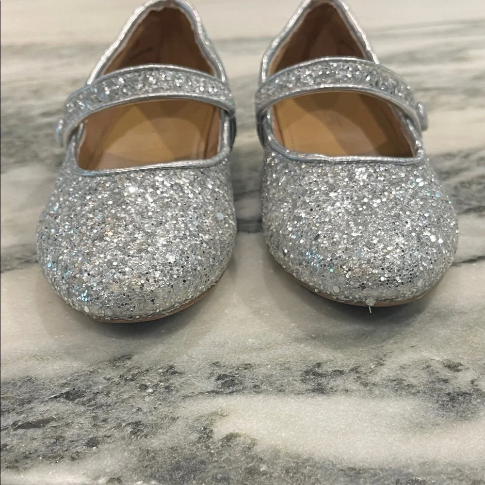 J.Crew Girls' K12 slip on glitter-low heel Mary Jane Shoes